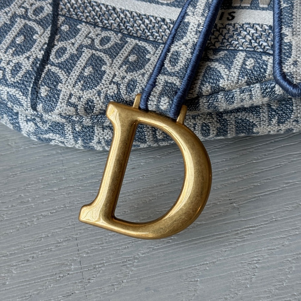 Dior Oblique Jacquard Saddle Bag Blue - Picture 7 of 12